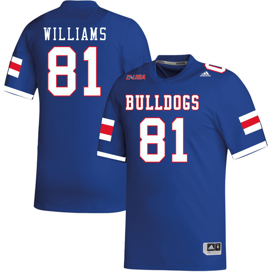 Men-Youth #81 Dakota Williams Louisiana Tech Bulldogs 2023 College Football Jerseys Stitched Sale-Bl
